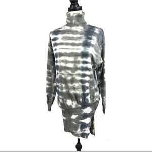 Young Fabulous & Broke Asymetrical Tie Dye  Long Sleeve Sweatshirt Dress NWT XS